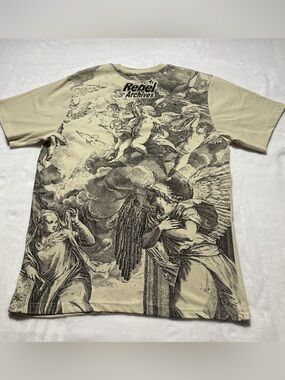 rebels Cream All-Over Angel Graphic Tee